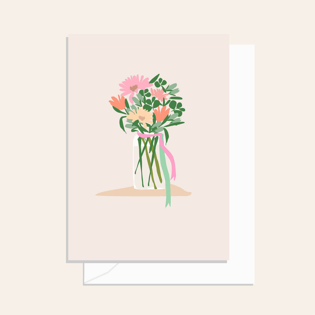 Posy Peach Greeting Card