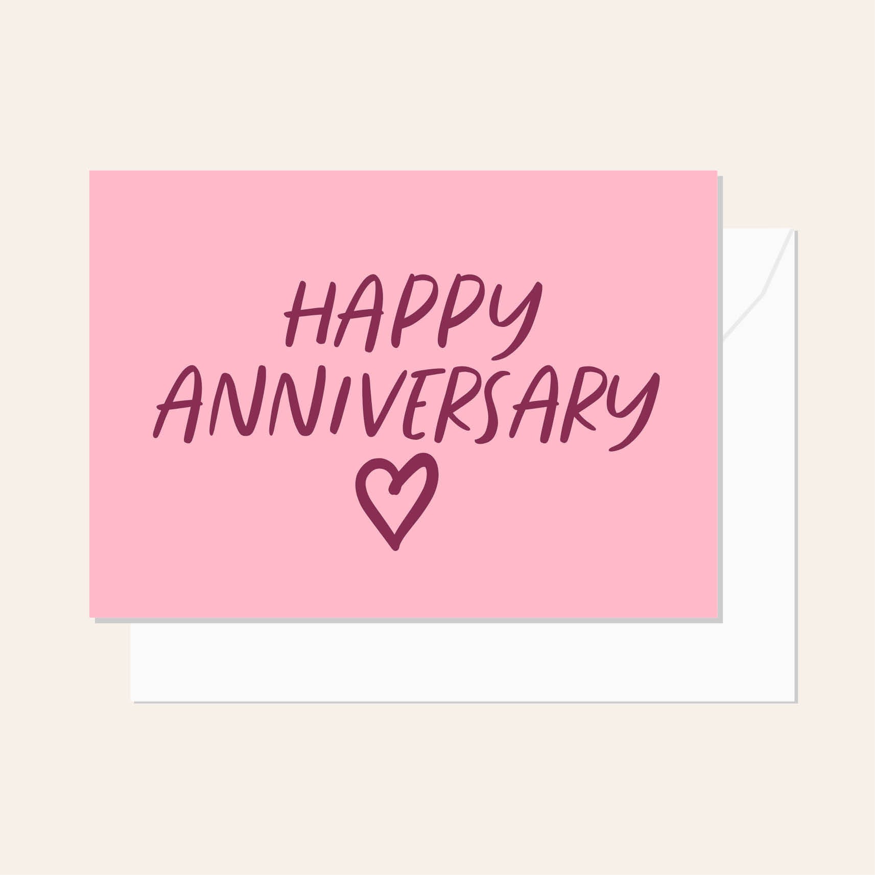 Anniversary Script Burgundy Card