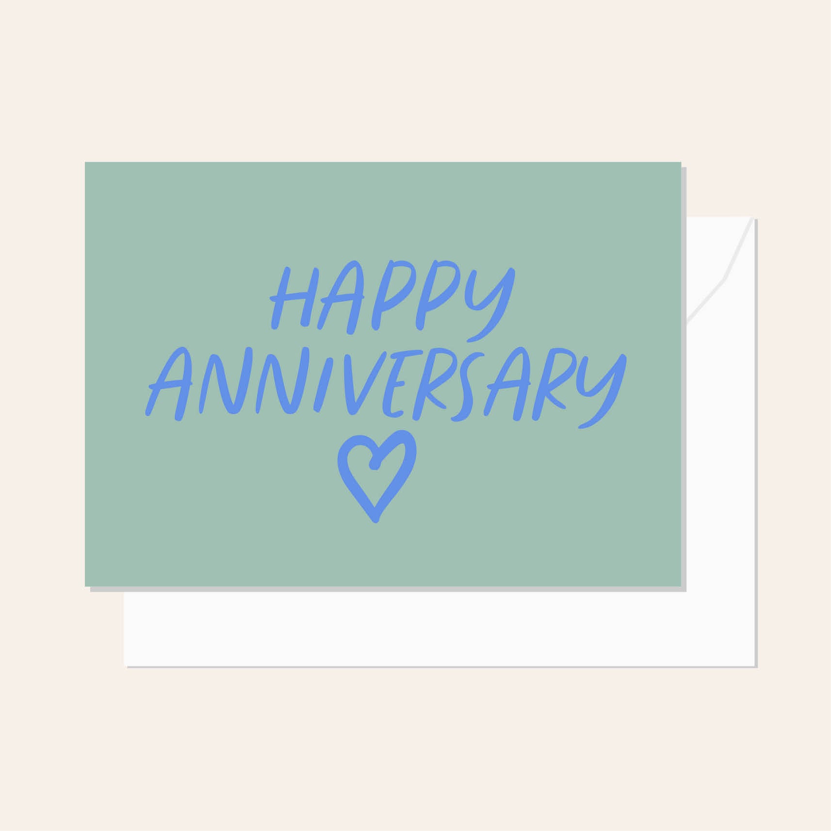 Anniversary Script Sage Card