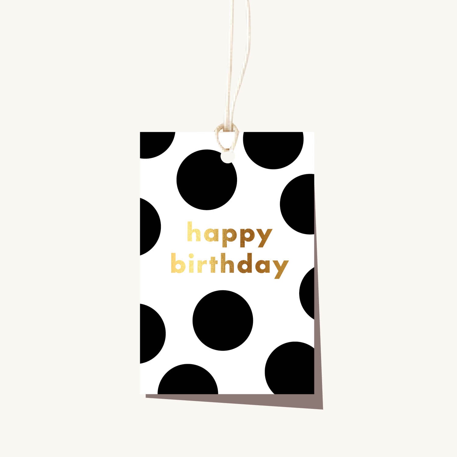 Spots Black Birthday Gift Tag