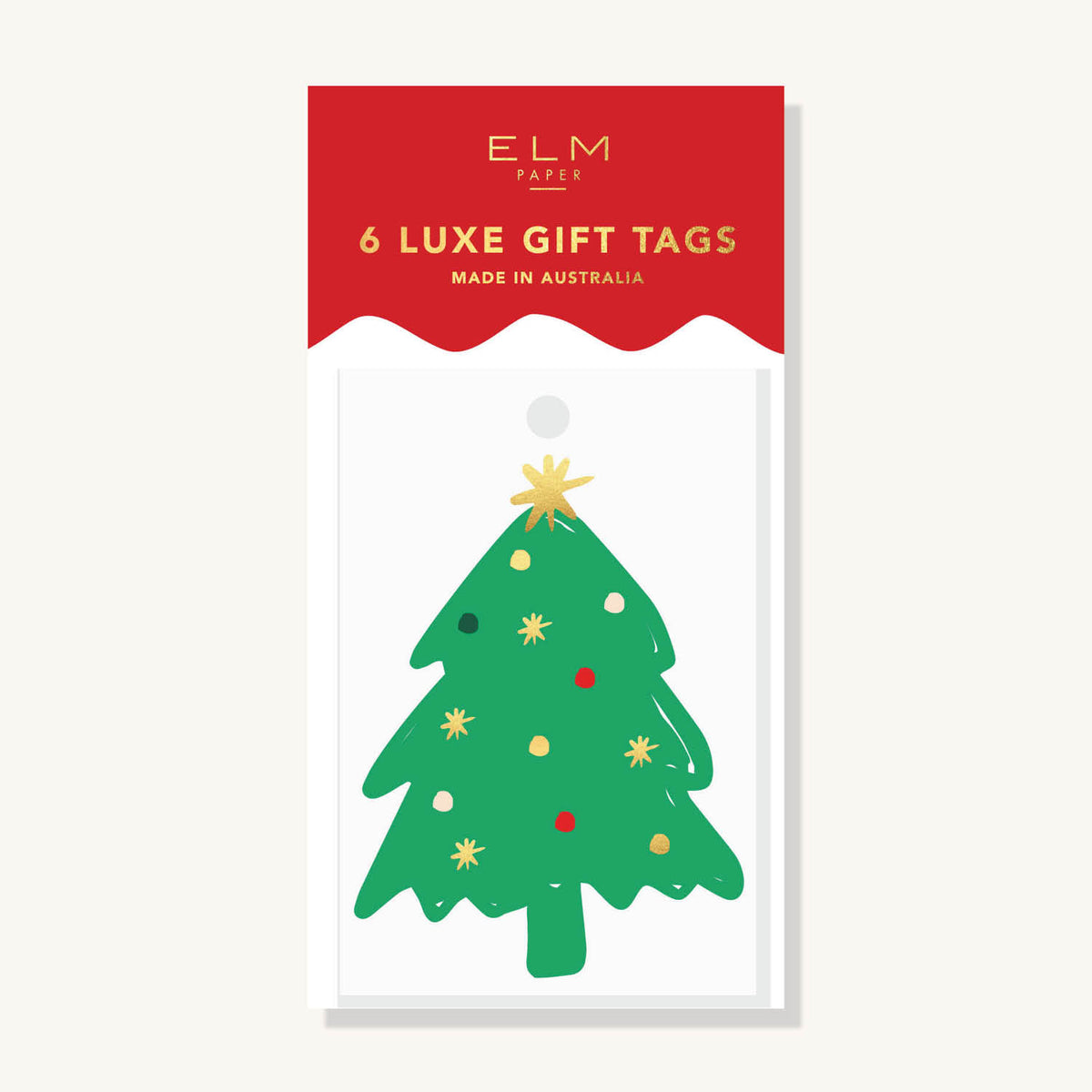 Pack of 6 Festive Tree Tags
