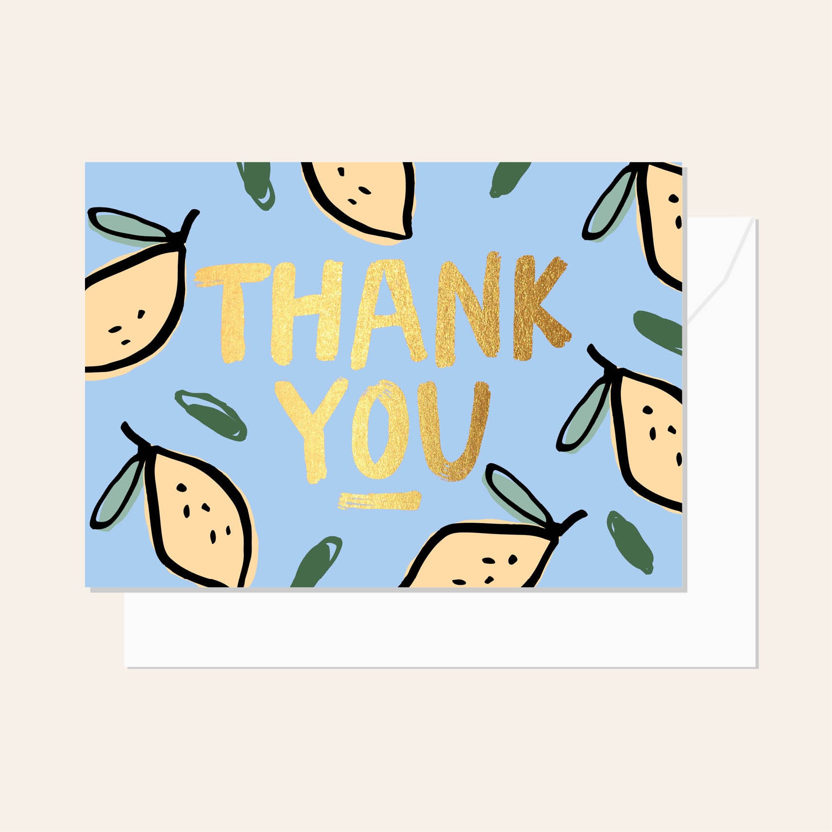 Brushy Thank You Lemons Greeting Card