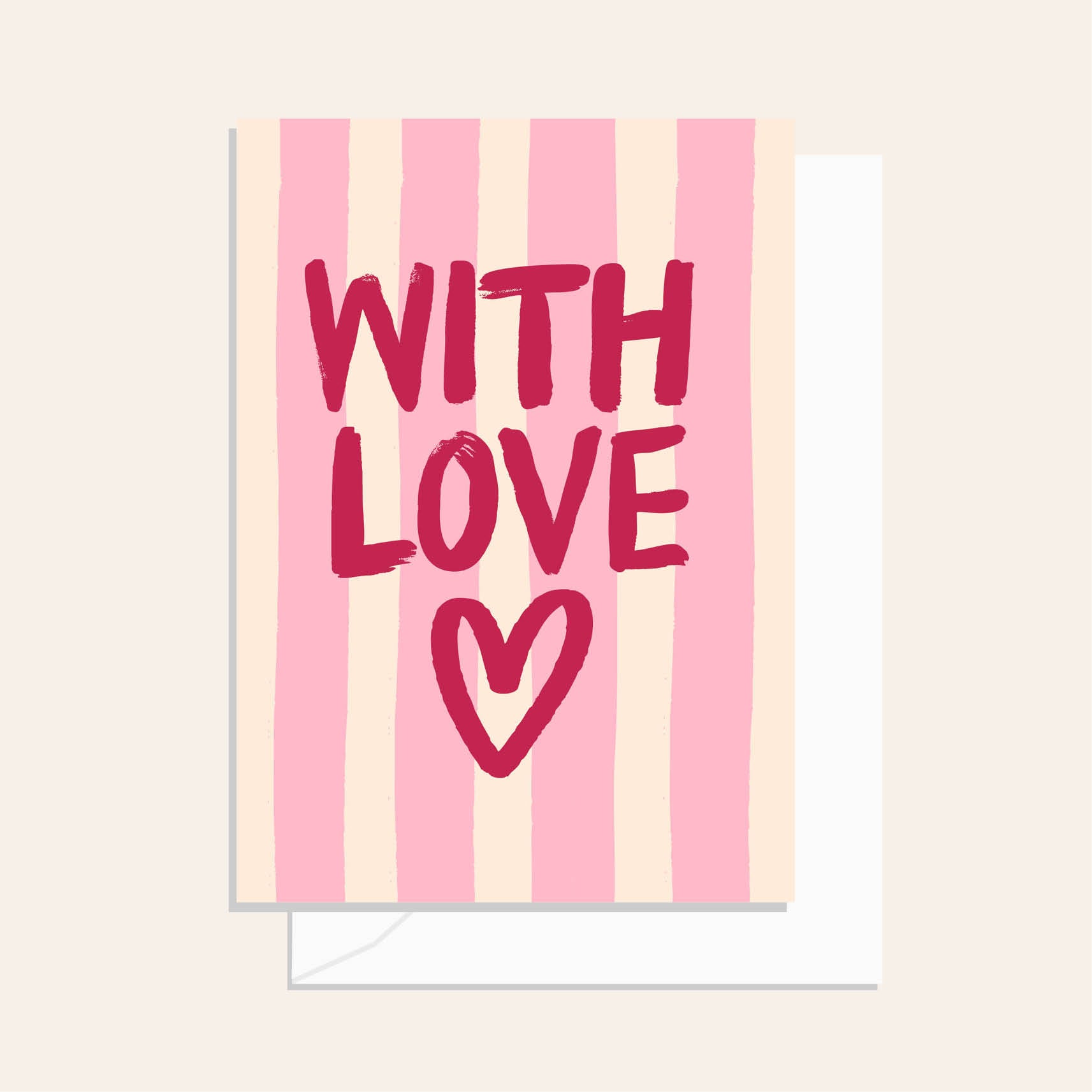 Brushy With Love Stripe Greeting Card