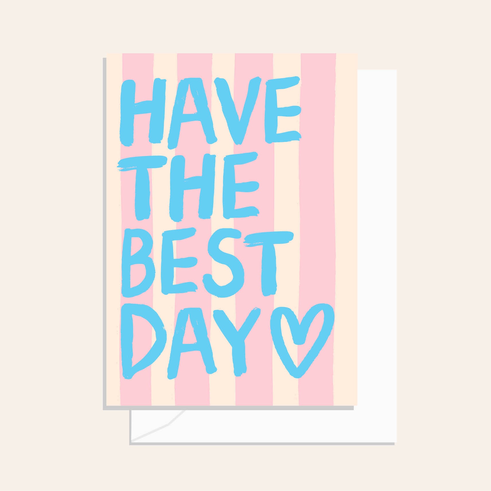 Brushy Best Day Stripe Greeting Card