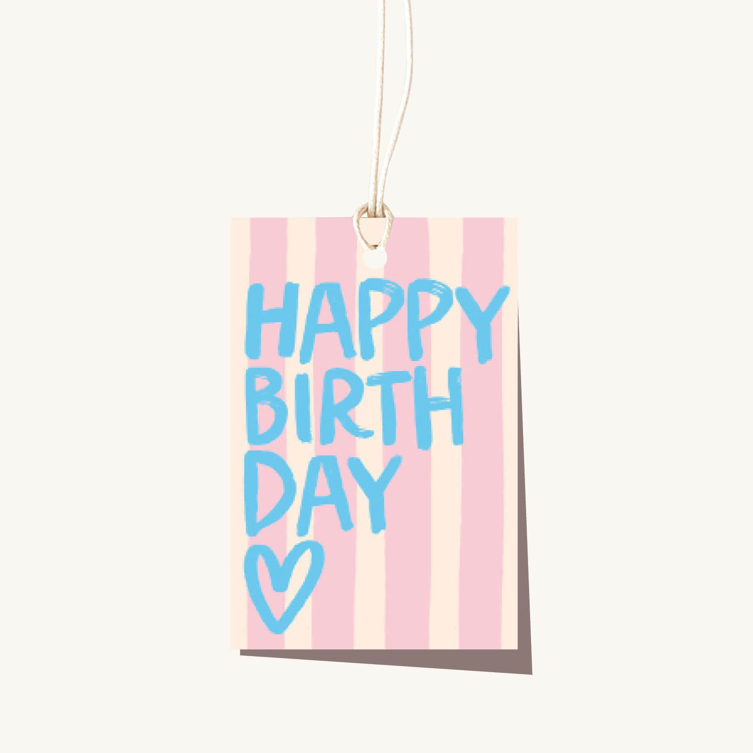 Brushy Birthday Stripe Tag