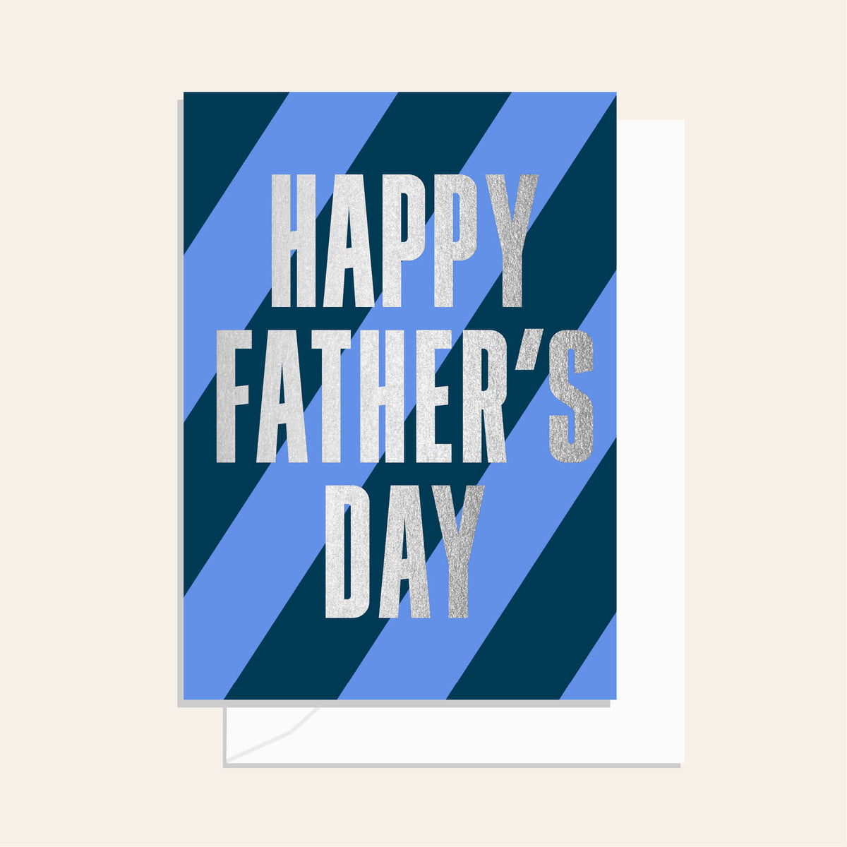 Silver Father's Day Stripe Greeting Card