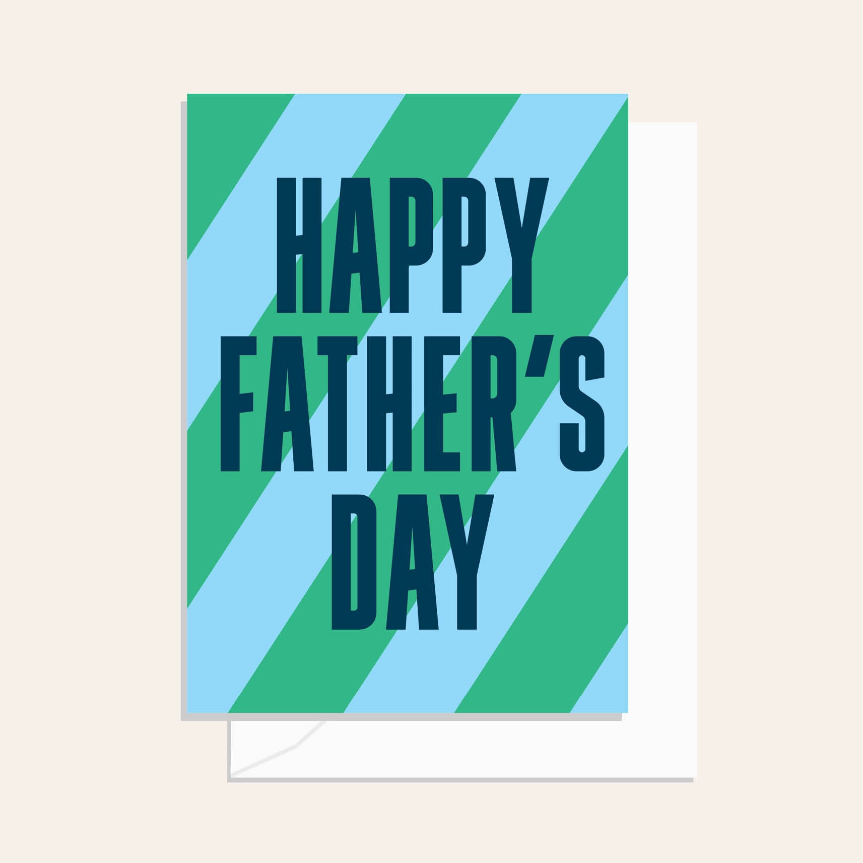 Father's Day Green Stripe Greeting Card