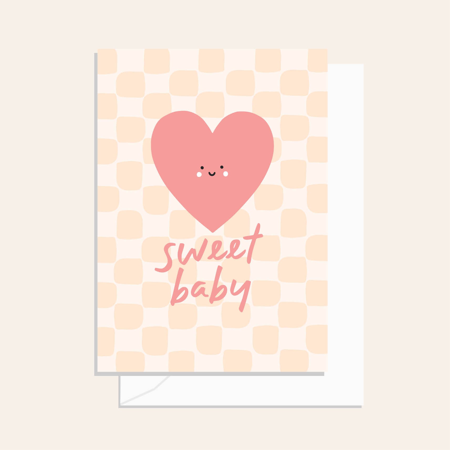 Sweet Baby Check Heart Card