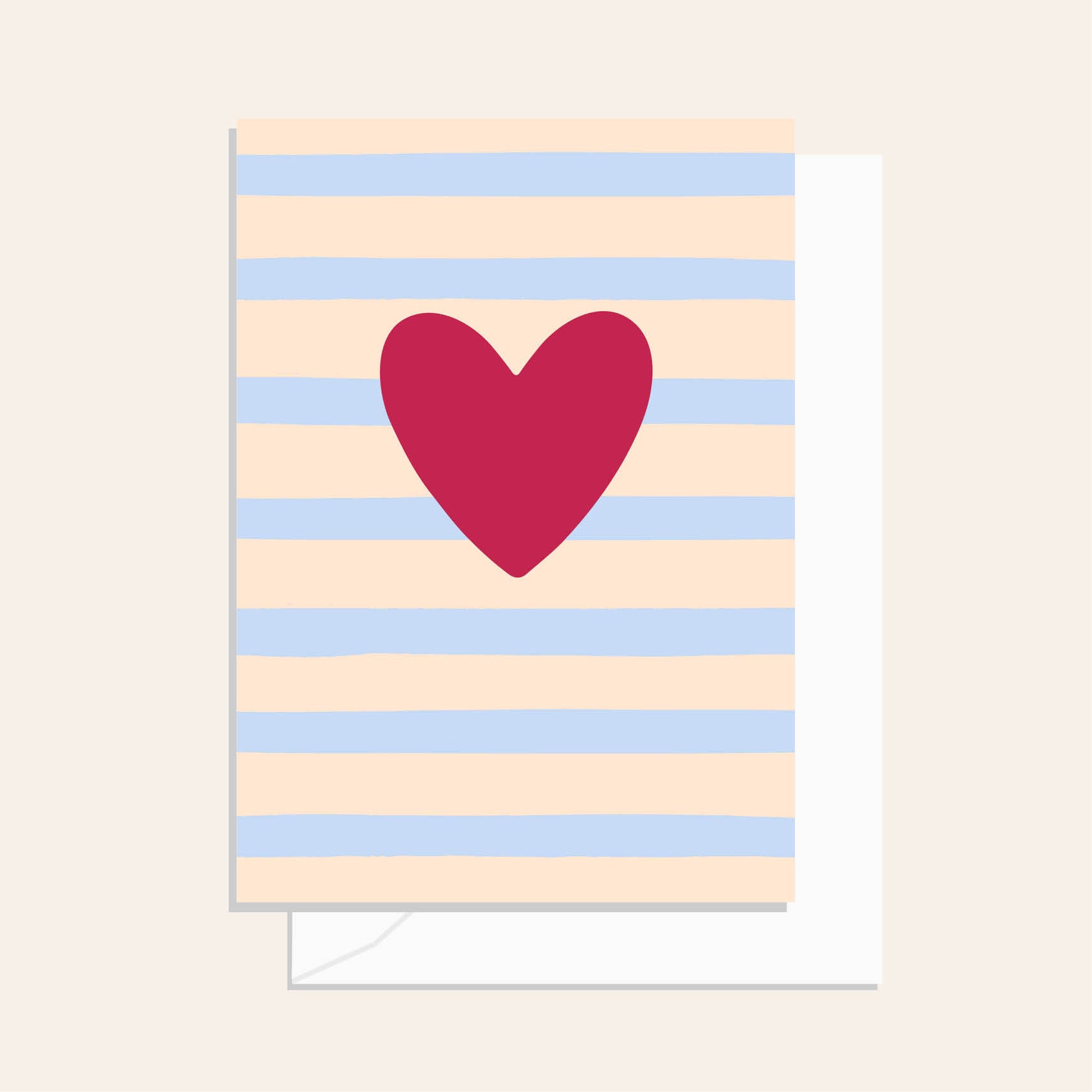 Cherry Heart Stripe Card