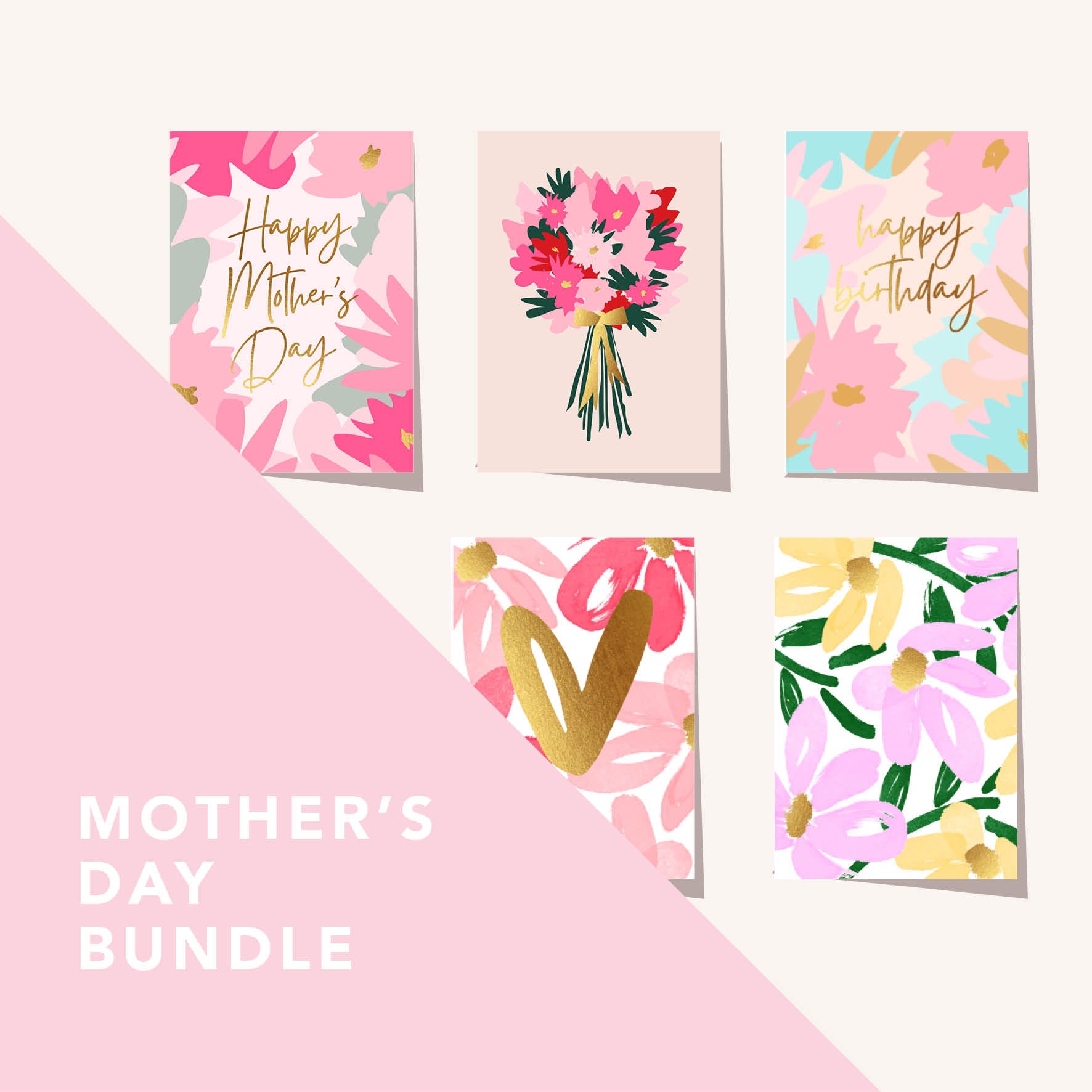 The Floral Mum Pack of Assorted 5 Cards