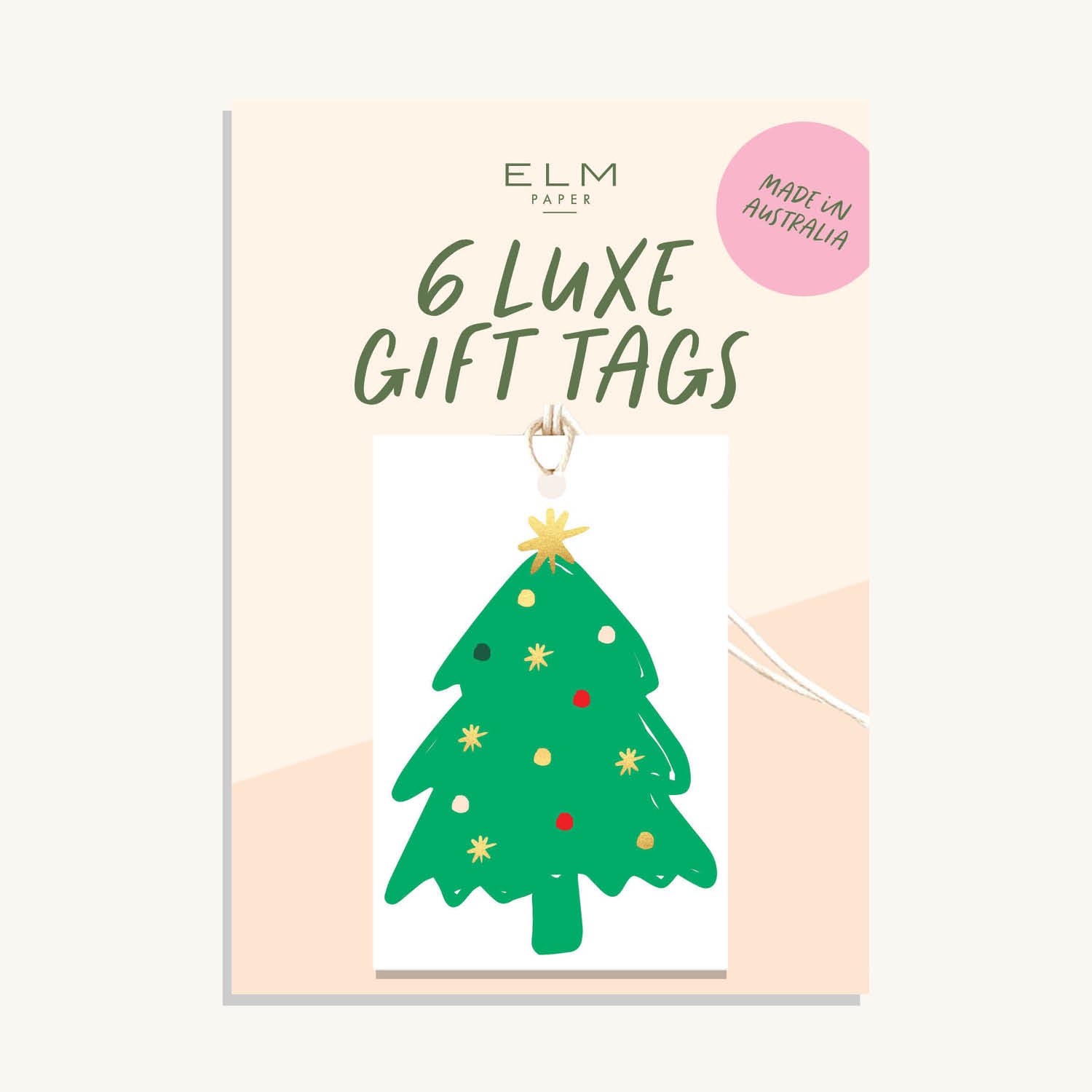 Pack of 6 Festive Tree Tags