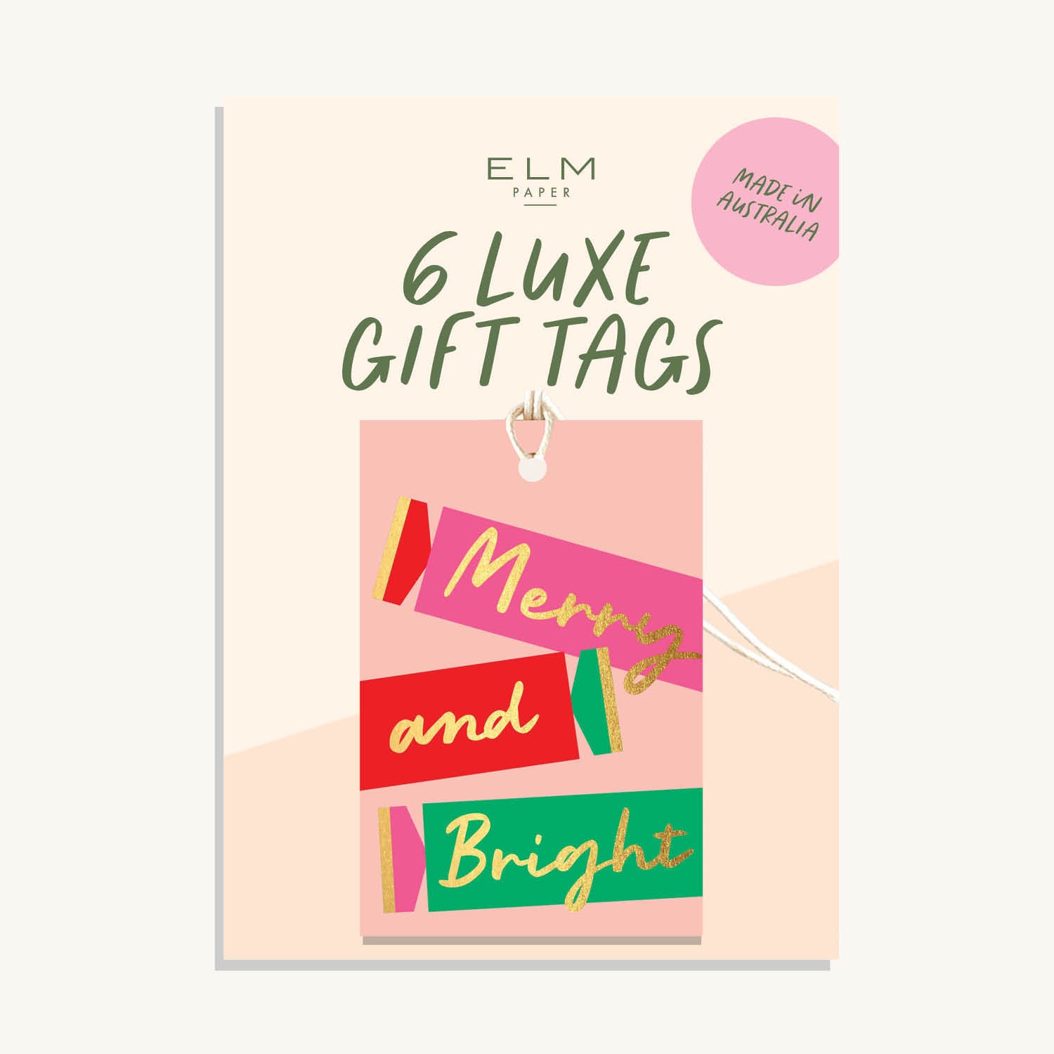 Pack of 6 Merry Bon Bon Tags