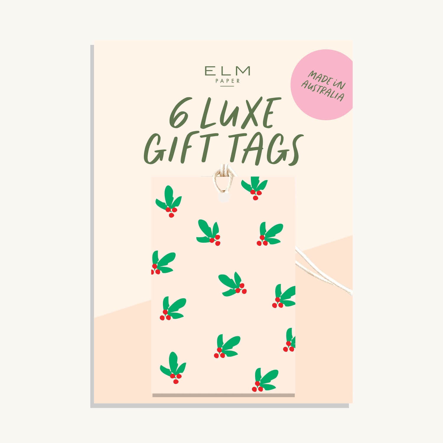 Pack of 6 Berry Leaves Gift Tags