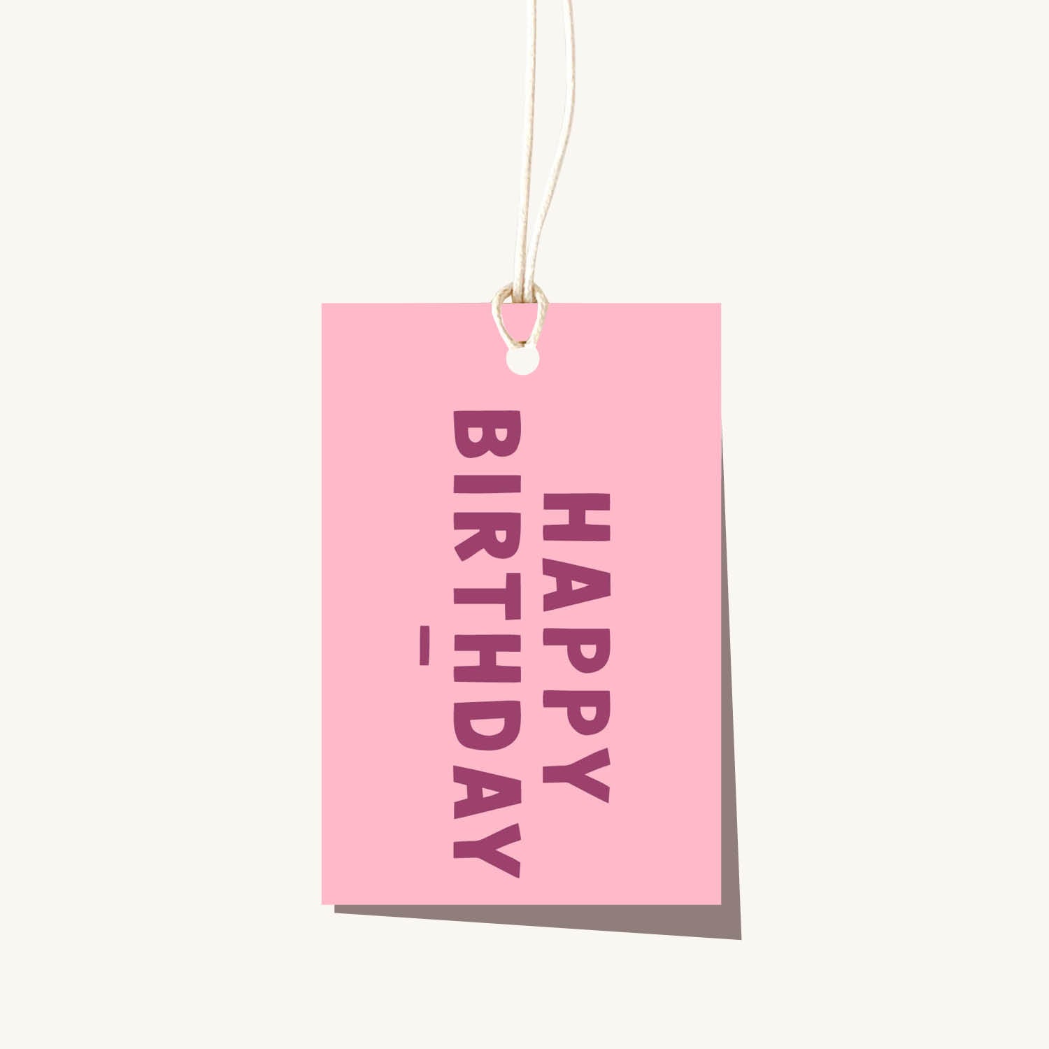 Happy Birthday Burgundy Tag