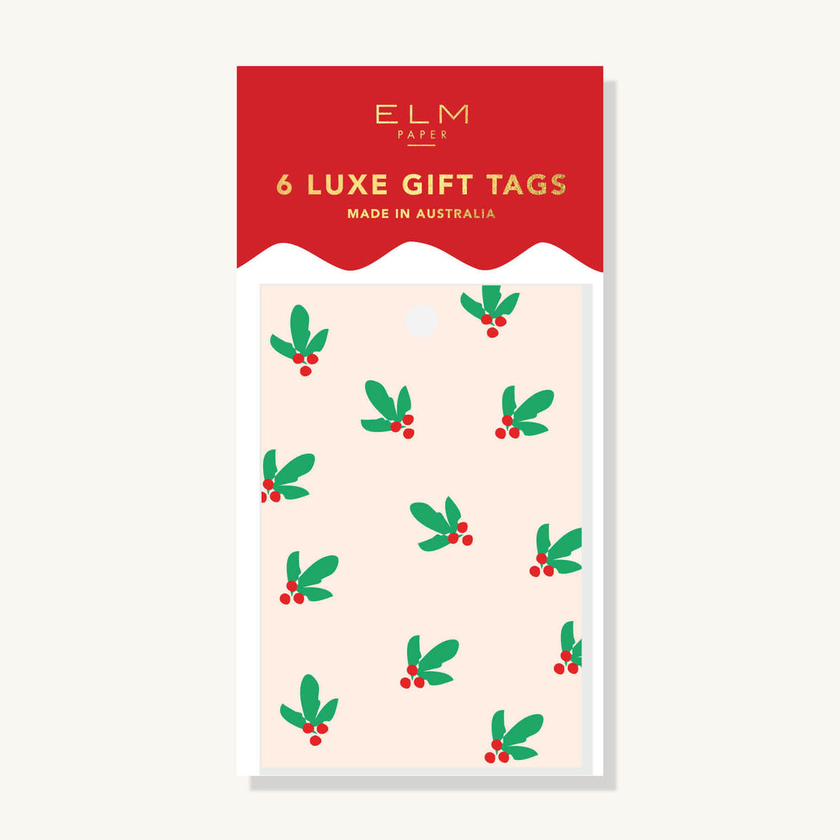 Pack of 6 Berry Leaves Gift Tags