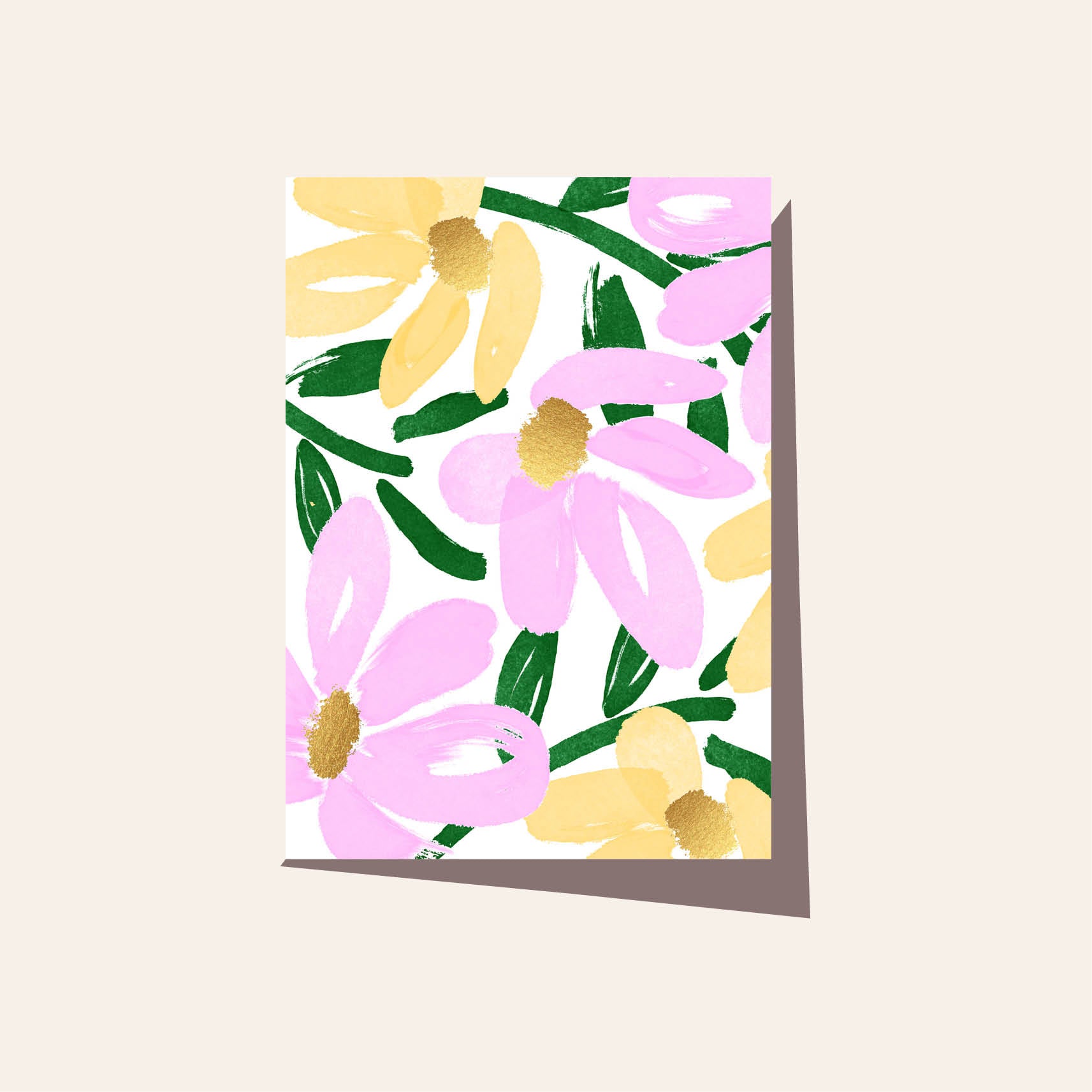 Brushy Flower Lemon/Pink