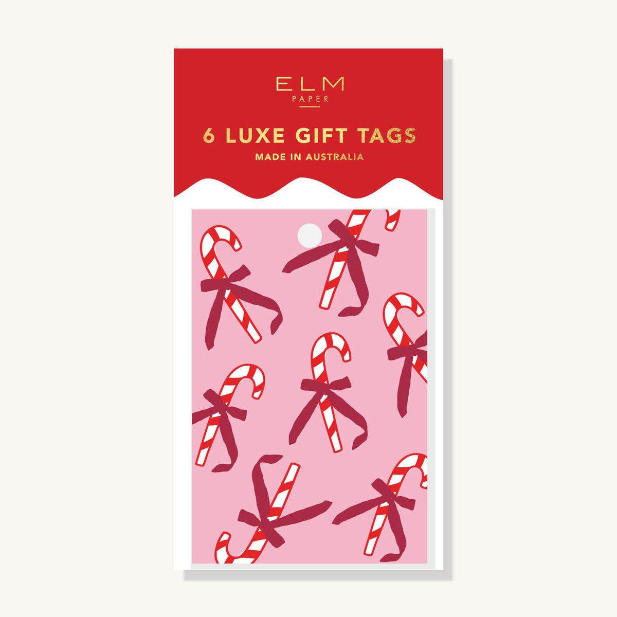 Candy Cane Pck of 6 Tags