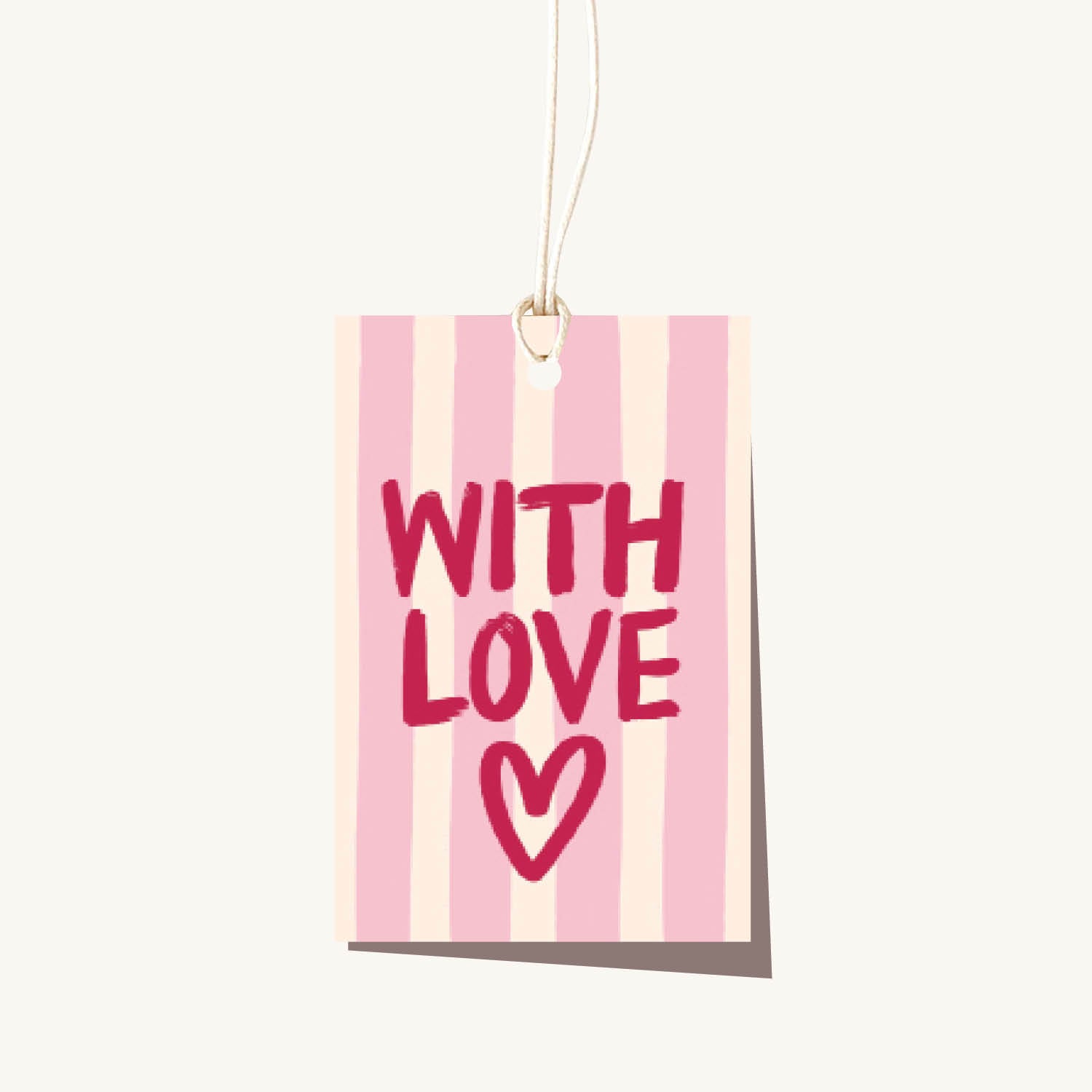 Brushy With Love Stripe Tag