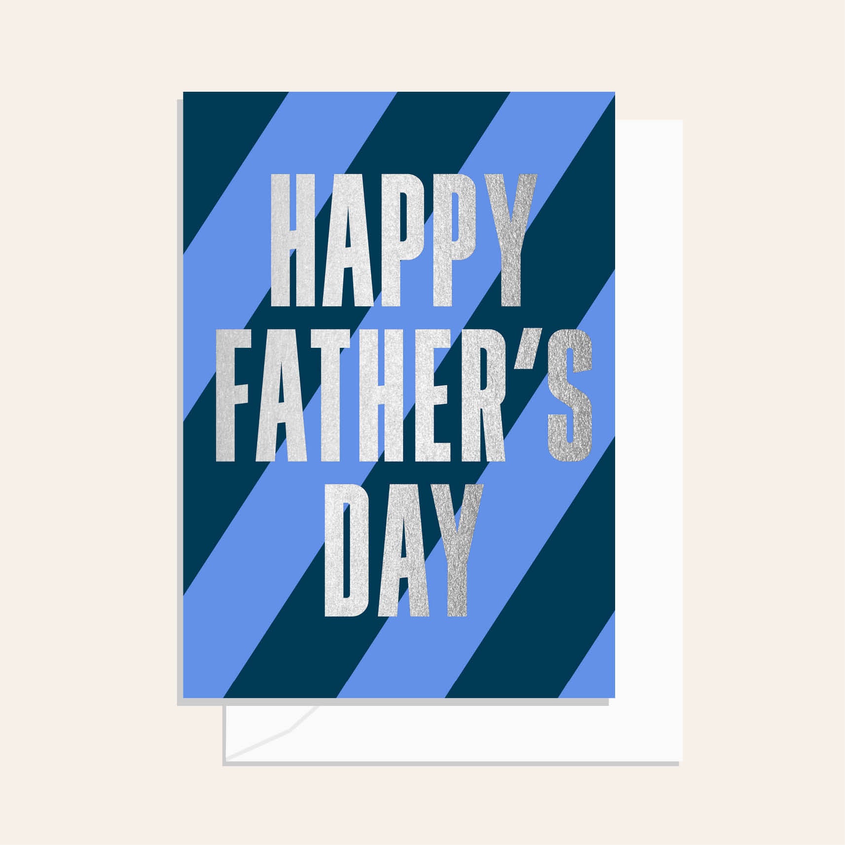 Silver Father's Day Stripe Card