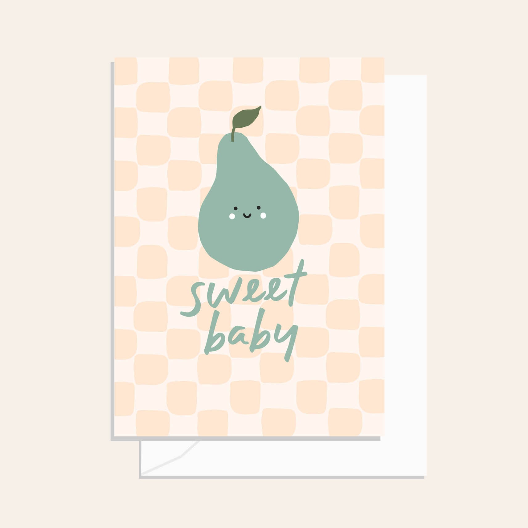 Sweet Baby Check Pear Card