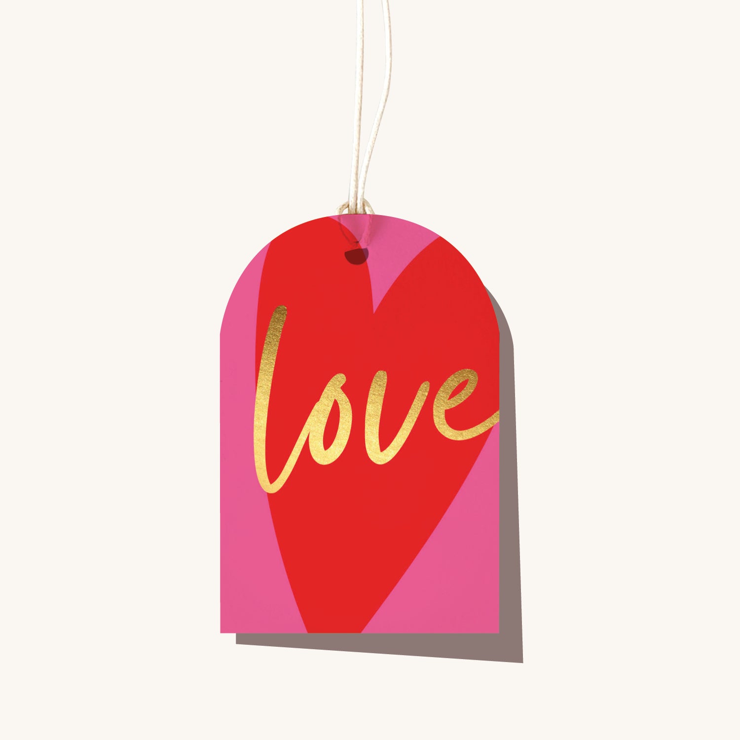 Love Neon Heart Gift Tag