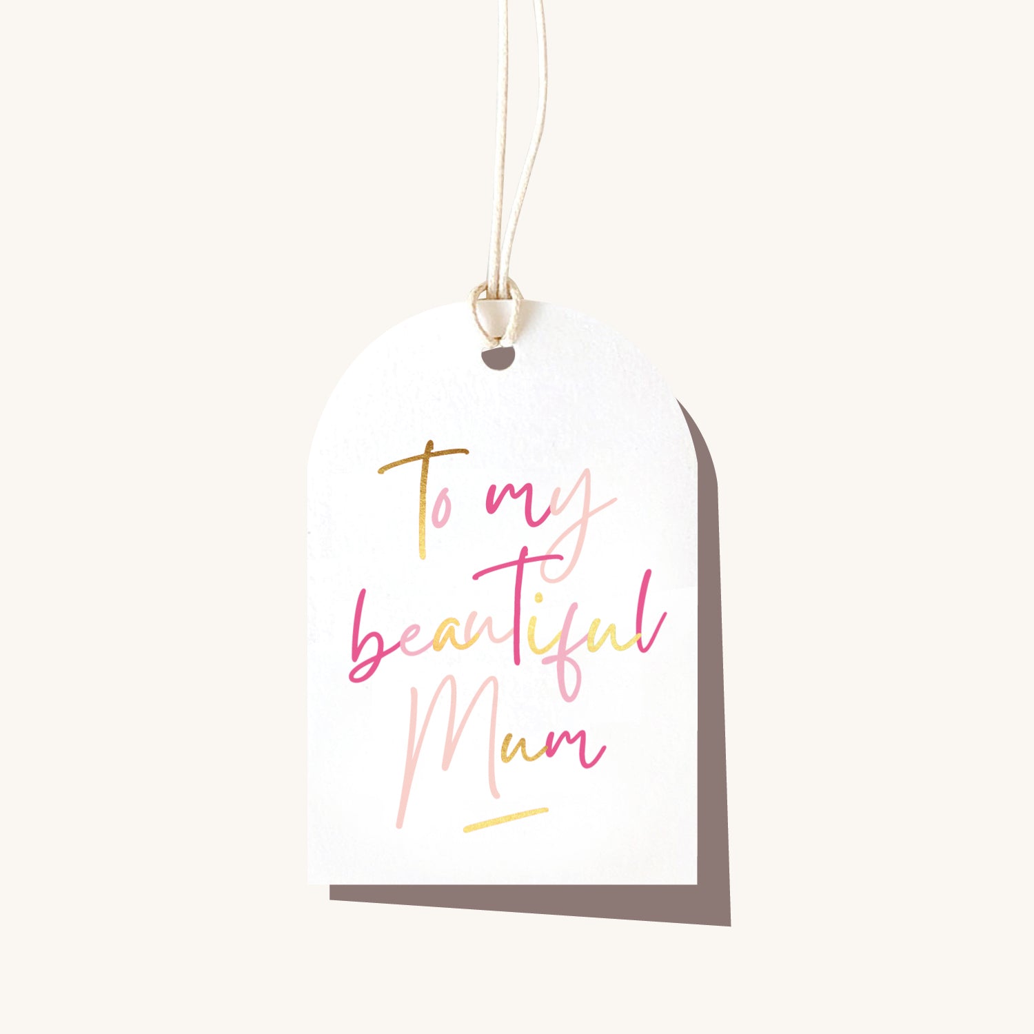 Beautiful Mum Script Gift Tag