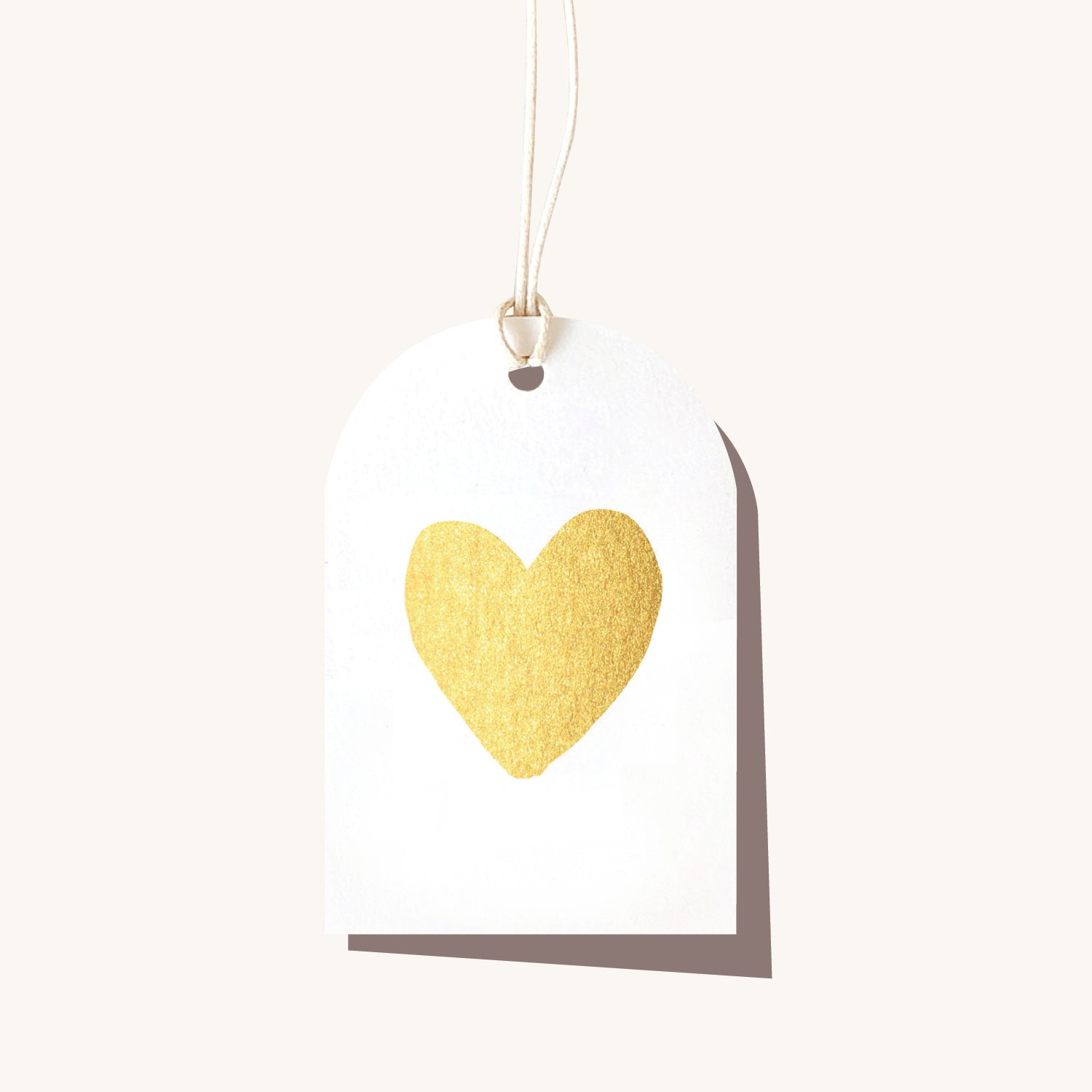 Heart Gold Gift Tag