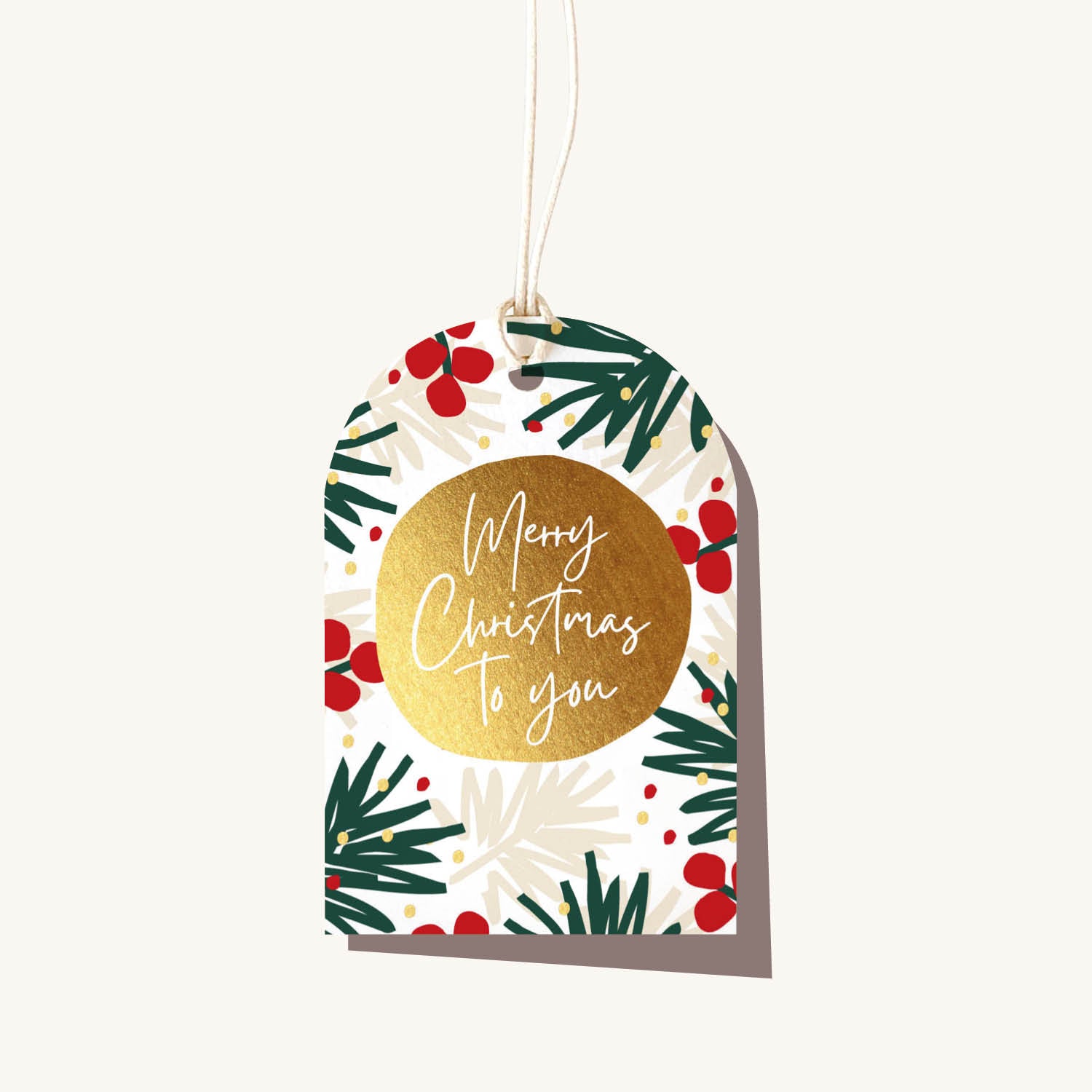 Merry Christmas Pine Gift Tag