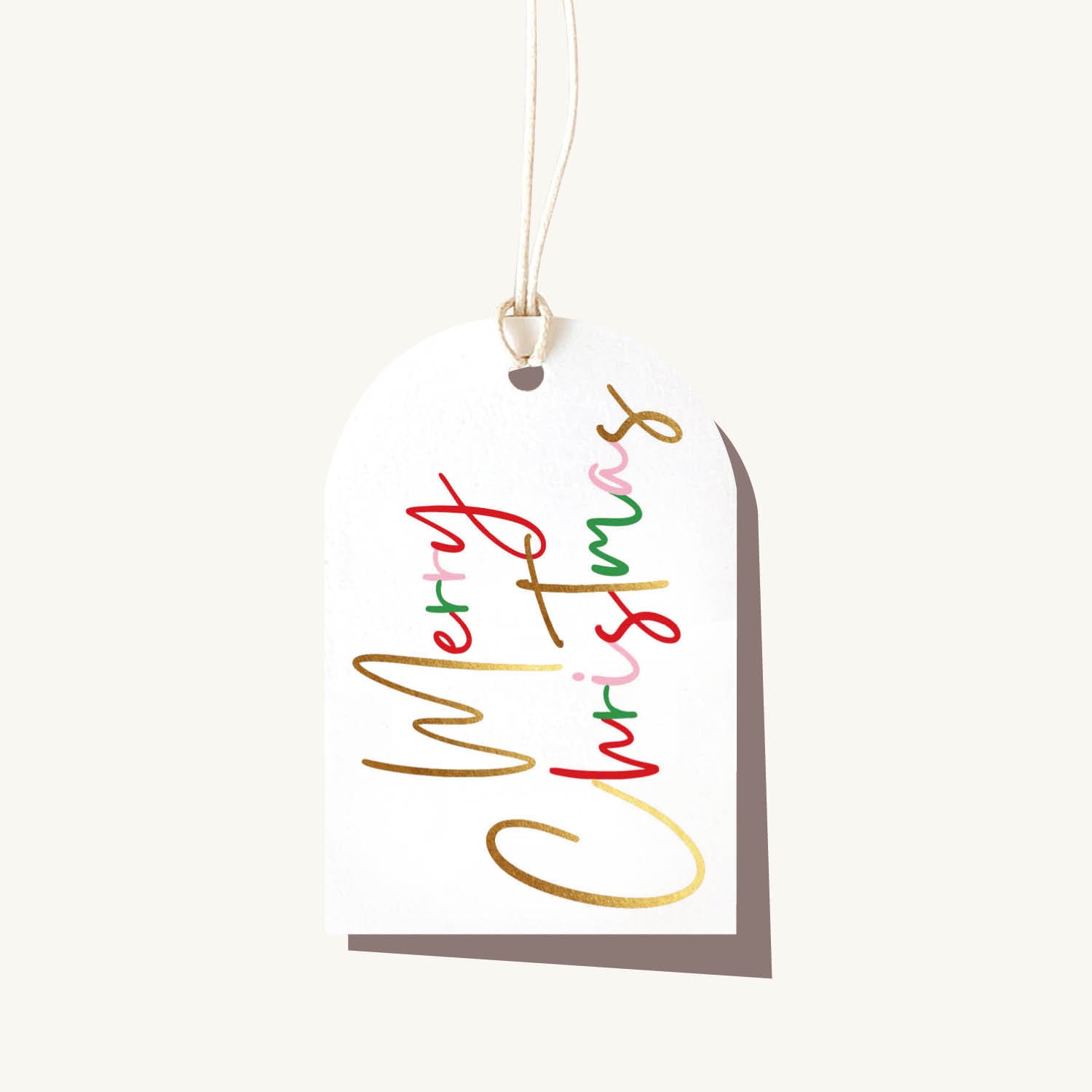 Merry Christmas Script Gift Tag